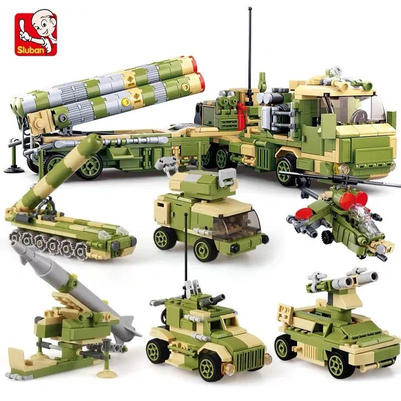 713Pcs Military S400 MISSILE LAUNCHER Vehicle Truck Plane Tank Armour Building Blocks Air Defense Army Bricks DIY Boys Toys
713Pcs Military S400 MISSILE LAUNCHER Vehicle Truck Plane Tank Armour Building Blocks Air Defense Army Bricks DIY Boys Toys