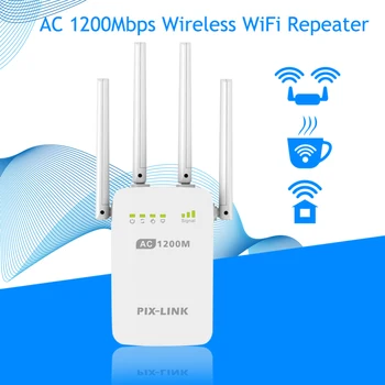 1200Mbps Wireless 2.4G/5G WiFi Repeater 4 Antenna Powerful High Gain Antenna Bridge Signal Amplifier WIFI Wireless Repeater
1200Mbps Wireless 2.4G/5G WiFi Repeater 4 Antenna Powerful High Gain Antenna Bridge Signal Amplifier WIFI Wireless Repeater