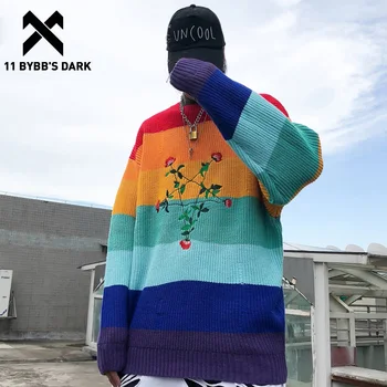 11 BYBB'S DARK Patchwork Pentagram Embroidered Knitwear Pullover Men 2019 Harajuku Streetwear Color Clock Autumn Casual Sweater 
11 BYBB'S DARK Patchwork Pentagram Embroidered Knitwear Pullover Men 2019 Harajuku Streetwear Color Clock Autumn Casual Sweater