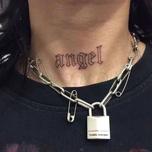 2PCS Waterproof Temporary Tattoo Sticker Black Word angel devil bull cross English Letters Flash Tatoo Fake Tatto for Woman Men
2PCS Waterproof Temporary Tattoo Sticker Black Word angel devil bull cross English Letters Flash Tatoo Fake Tatto for Woman Men