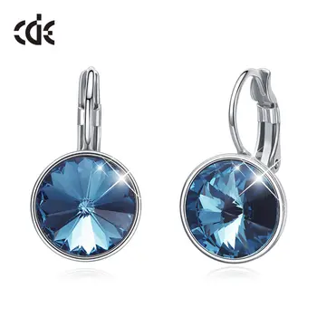 

CDE Women Drop Earrings Embellished with Crystals from Swarovski Round Charm Drop Earrings Popular Romantic Fine Jewelry Gifts