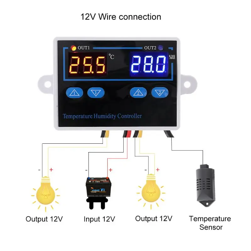 110V-220V 12V Digital Thermostat Humidity Temperature Controller 10A Temperature Humidity Meter Thermometer
110V-220V 12V Digital Thermostat Humidity Temperature Controller 10A Temperature Humidity Meter Thermometer