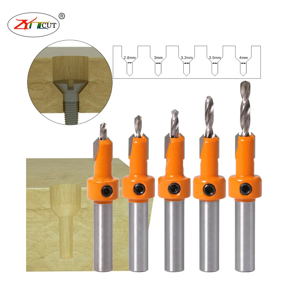 Drill M3x8 M3.2x8 M3.5x8 M4.0x8 Woodworking self tapping screw countersunk drill Countersunk stepped drill for wood screw holes
Drill M3x8 M3.2x8 M3.5x8 M4.0x8 Woodworking self tapping screw countersunk drill Countersunk stepped drill for wood screw holes