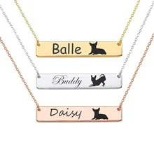 

Customize Your Pet Photo Necklace Engraved Name Jewelry Pendant Custom Portrait Dogs Silhouette Memorial Gifts For Dog Lover