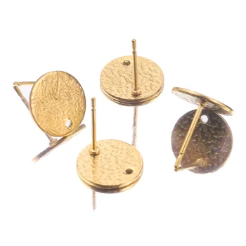 10PC New Top Made Stainless Steel Round Embossing Stud Earring Posts with Hole Gold Tone DIY Earrings jewelry making supplies
10PC New Top Made Stainless Steel Round Embossing Stud Earring Posts with Hole Gold Tone DIY Earrings jewelry making supplies