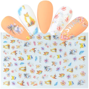 1 Sheet Nail Stickers 3D Embossed Feather Fox Flower Mixed Pattern Self-adhesive Transfer Decals Nail Art DIY Designs Decoration
1 Sheet Nail Stickers 3D Embossed Feather Fox Flower Mixed Pattern Self-adhesive Transfer Decals Nail Art DIY Designs Decoration
