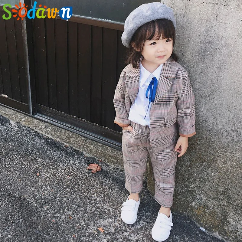 Sodawn 2019 Spring Autumn Children Clothing Sets Fashion Plaid Girl Clothes Suit 2Pcs Botton Jacket Coat+Pants 2Pcs Kids Clothes
Sodawn 2019 Spring Autumn Children Clothing Sets Fashion Plaid Girl Clothes Suit 2Pcs Botton Jacket Coat+Pants 2Pcs Kids Clothes
