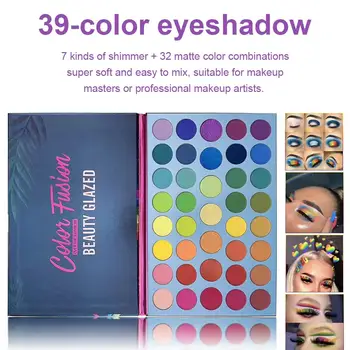 39 Color Eyeshadow Pressed Glitters Makeup Rainbow Eye Shadow Palette Make Up Brushes Color Fusion Christmas Party Supplies
39 Color Eyeshadow Pressed Glitters Makeup Rainbow Eye Shadow Palette Make Up Brushes Color Fusion Christmas Party Supplies