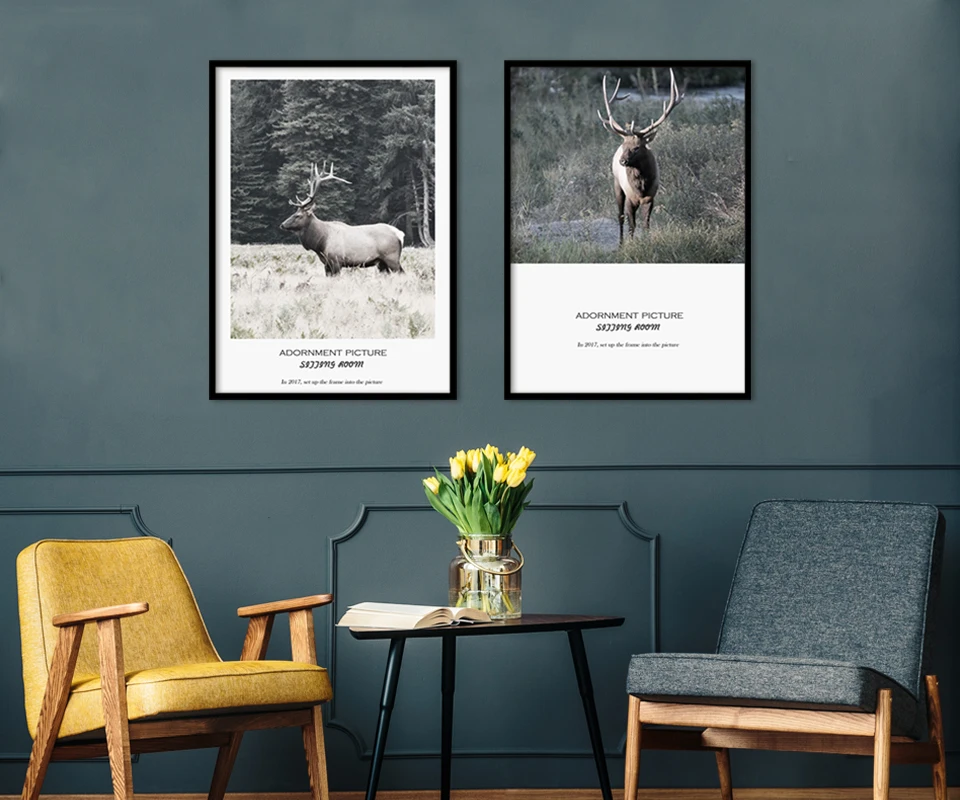 Waliicorners Picture Canvas Art Poster Grassland Forest Animal Deer Wall Home Decoration 15 H5b15bd1cdd2247fb86cb64c749fa55b0B
