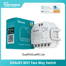 SONOFF DUAL R3 2 Gang Dual Relay Module Wifi DIY MINI Smart Switch Power Metering Control via eWeLink Alexa Google Smart Home
SONOFF DUAL R3 2 Gang Dual Relay Module Wifi DIY MINI Smart Switch Power Metering Control via eWeLink Alexa Google Smart Home