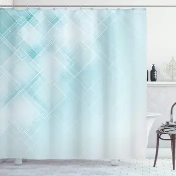 Aqua Shower Curtain by, Abstract Transparent Rhombus Rectangular Geometrical Lines Image, Fabric Bathroom Decor Set with Hooks,
Aqua Shower Curtain by, Abstract Transparent Rhombus Rectangular Geometrical Lines Image, Fabric Bathroom Decor Set with Hooks,
