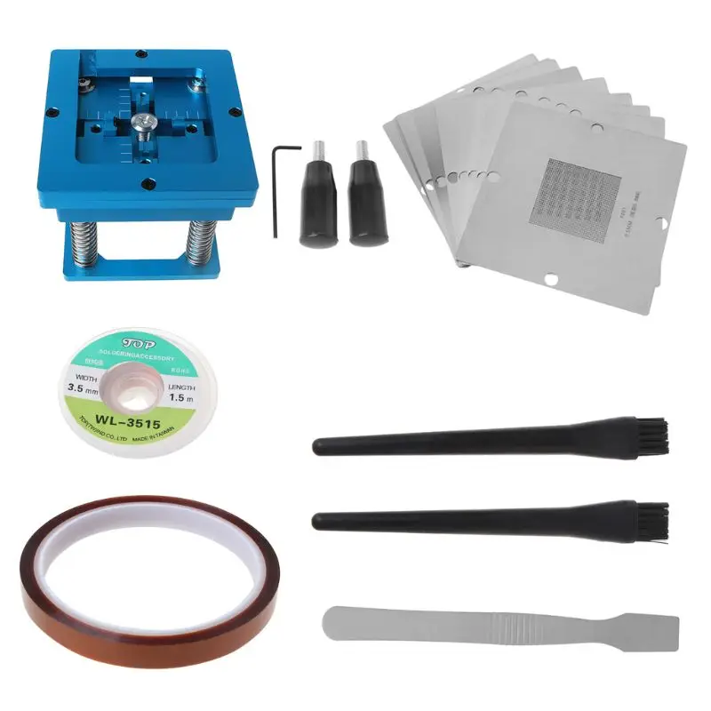 18Pcs/set Planting Platform BGA Planting Rework Kit Steel Mesh Reballing Station Handle Allen Wrench Repair Parts G8TB
18Pcs/set Planting Platform BGA Planting Rework Kit Steel Mesh Reballing Station Handle Allen Wrench Repair Parts G8TB