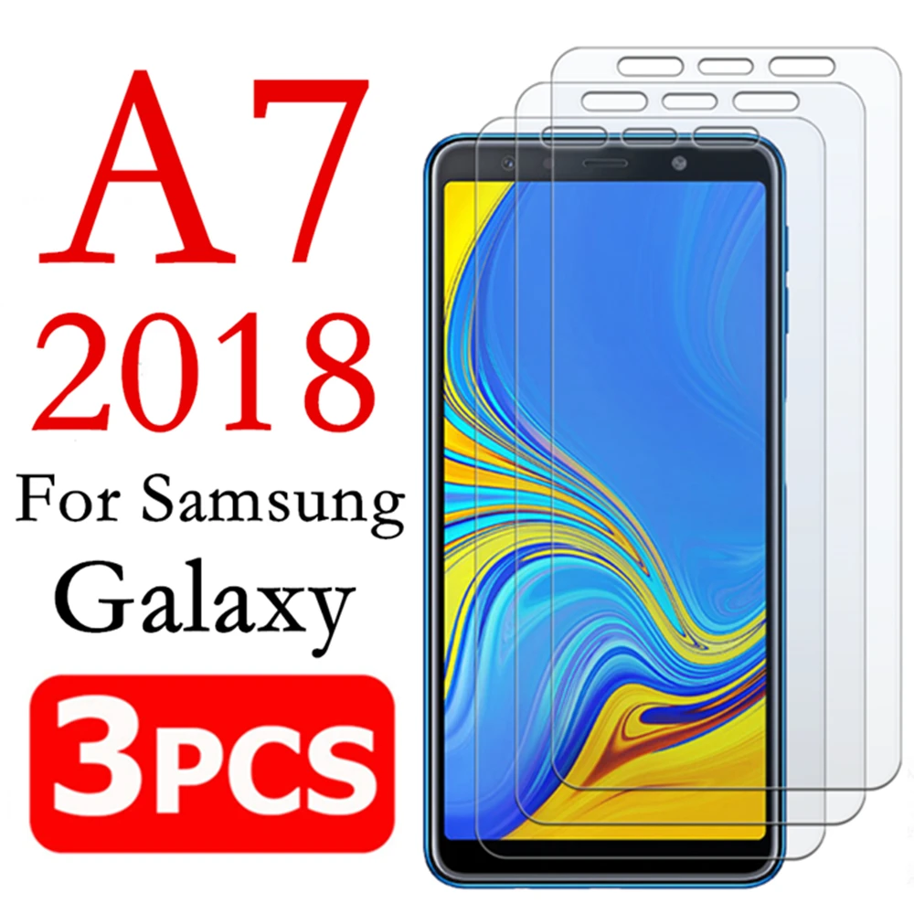 9H HD пленка из закаленного стекла для Galaxy A6 A8 Plus A7 A9 2018 3 шт. Защита экрана Samsung A 70 A50