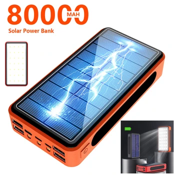 With Powerful Camping LED Light 80000mAh Solar Power Bank 4 USB Type C Poverbank Portable Charger for IPhone 11 X IPad Samsung
With Powerful Camping LED Light 80000mAh Solar Power Bank 4 USB Type C Poverbank Portable Charger for IPhone 11 X IPad Samsung