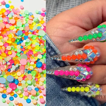 Glitter Nails Neon Crystal Fluorescent Luminous Glass Flatback 3D Nail Art Rhinestones Decoration Tool
Glitter Nails Neon Crystal Fluorescent Luminous Glass Flatback 3D Nail Art Rhinestones Decoration Tool