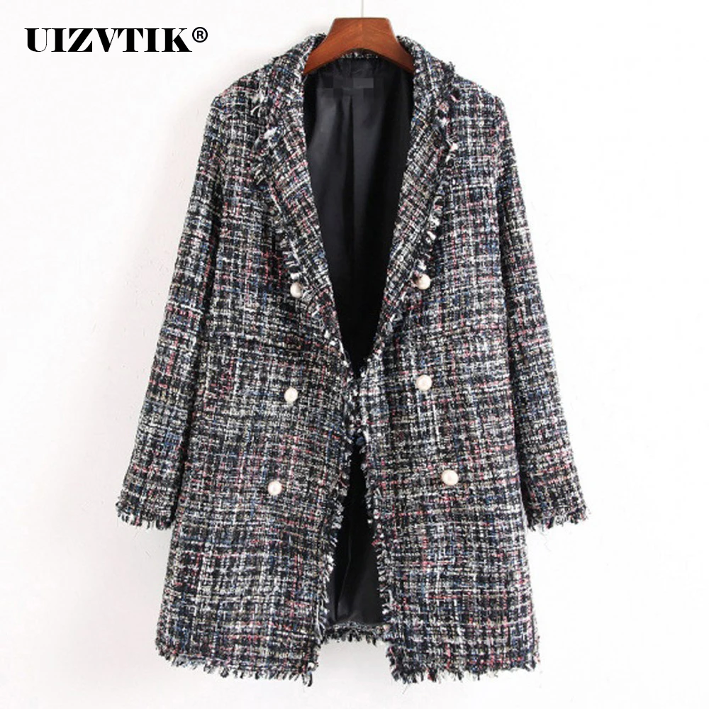 Vintage Tassel Long Blazer Coat Women 2020 Autumn Oversized Tweed Soft Woolen Office Jackets Female Casual Loose Chic Suit Coat 
Vintage Tassel Long Blazer Coat Women 2020 Autumn Oversized Tweed Soft Woolen Office Jackets Female Casual Loose Chic Suit Coat