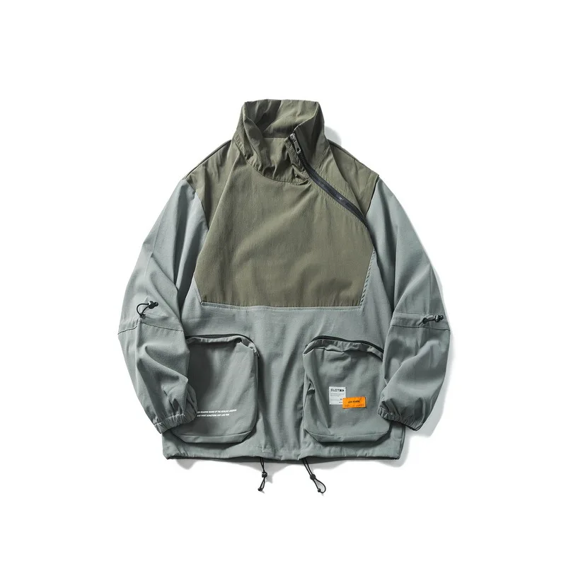Yi dao Vintage Autumn Pullover Loose Tooling Jacket Men's Contrast Color Stand Collar Oblique Zipper Popular Brand Function-Styl
Yi dao Vintage Autumn Pullover Loose Tooling Jacket Men's Contrast Color Stand Collar Oblique Zipper Popular Brand Function-Styl