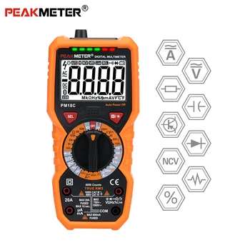 

Digital Multimeter PEAKMETER PM18C True RMS AC/DC Voltage Resistance Meter PM890D Capacitance Frequency Temperature NCV Tester