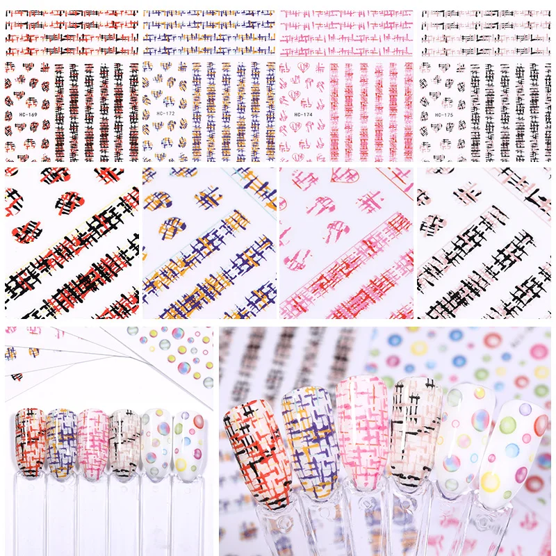 3D Nail Stickers Colorful Stripe Shape Mixed Patterns Self-adhesive Transfer Decals Paper for Nail Art DIY Design Decoration
3D Nail Stickers Colorful Stripe Shape Mixed Patterns Self-adhesive Transfer Decals Paper for Nail Art DIY Design Decoration