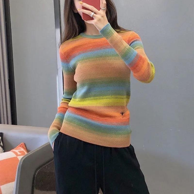 Runway Sweater Women Brand Gradient Contrast Striped Thin Jumper 2020 Femme Long Sleeve Bodycon Pullover Sweaters
Runway Sweater Women Brand Gradient Contrast Striped Thin Jumper 2020 Femme Long Sleeve Bodycon Pullover Sweaters