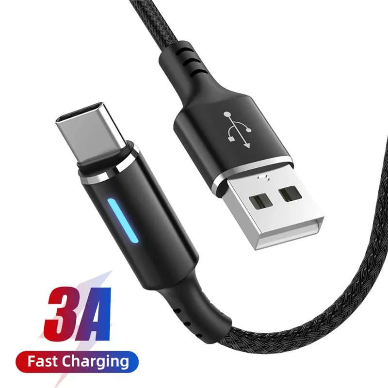 USB Type C Cable for Samsung S20 S10 3A Fast Type-C Charger Data Cable Nylon Braided Fast Charging USB C Cable For Xiaomi Huawei
USB Type C Cable for Samsung S20 S10 3A Fast Type-C Charger Data Cable Nylon Braided Fast Charging USB C Cable For Xiaomi Huawei