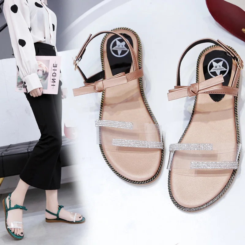 Man-made Diamond Transparent Rome Sandals Women's Low Heel Versatile 2019 Summer New Style Online Celebrity Straight-line Buckle
Man-made Diamond Transparent Rome Sandals Women's Low Heel Versatile 2019 Summer New Style Online Celebrity Straight-line Buckle