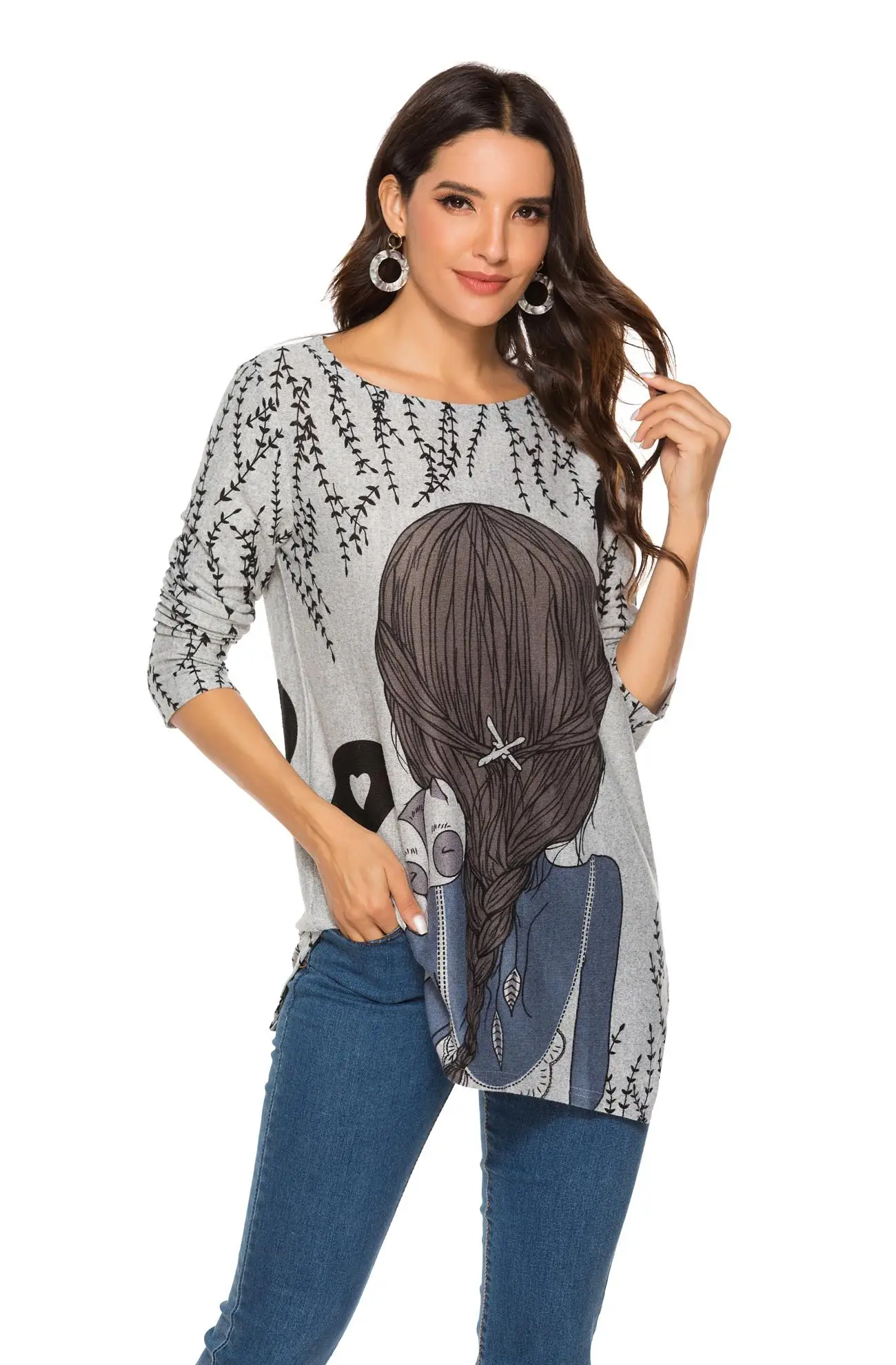 Women Blouses Long Sleeve Tops Printed O Neck Pullover Long Blouse Autumn Spring Ruffled Casual Soft Shirt Plus Size
Women Blouses Long Sleeve Tops Printed O Neck Pullover Long Blouse Autumn Spring Ruffled Casual Soft Shirt Plus Size