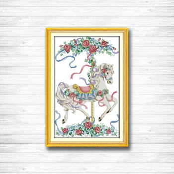 Rose carousel horse animal Painting Counted Printed on the Canvas DMC 14CT 11CT DMS Cross Stitch Needlework Kits Embroidery Sets 
Rose carousel horse animal Painting Counted Printed on the Canvas DMC 14CT 11CT DMS Cross Stitch Needlework Kits Embroidery Sets