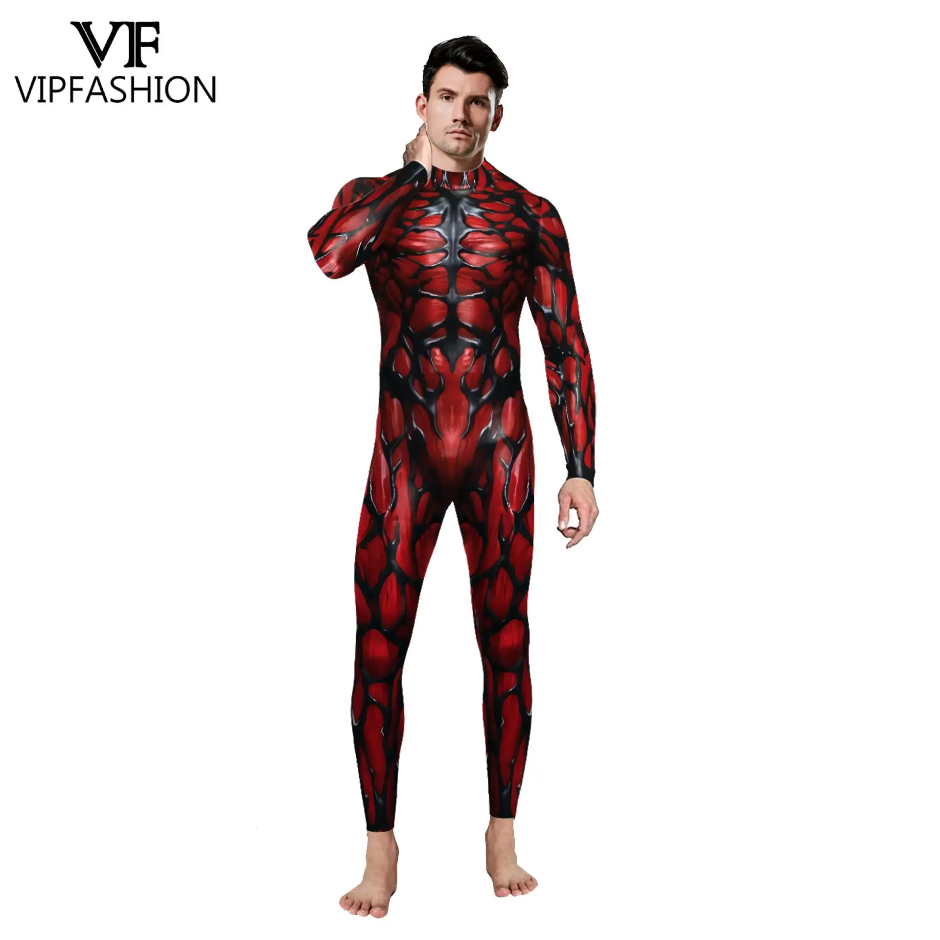 

VIP FASHION Halloween Spider Cosplay Costume for Adult Suit Fancy Carnival 3D Printing Bodysuit Zentai Spandex Jumpsuits