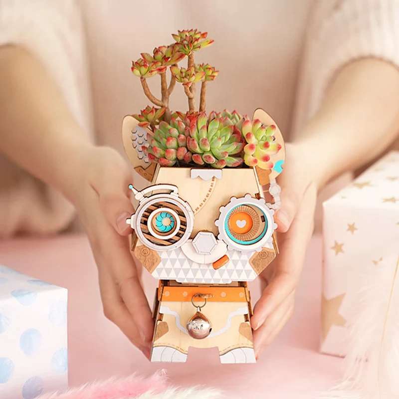 3D Wooden Puzzle Flower Pot DIY Succulent Potted Assembly Decoration Birthday Gift Model GQ 
3D Wooden Puzzle Flower Pot DIY Succulent Potted Assembly Decoration Birthday Gift Model GQ