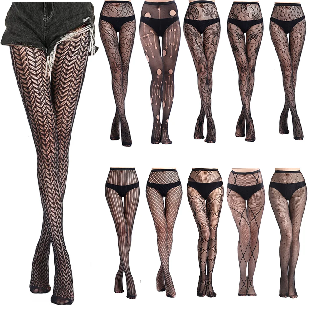 

Sexy Lace Stocking Thigh High Stockings Suspender Garter Belt Lingerie Women's Tights Fishnet Pantyhose Floral Long Garter