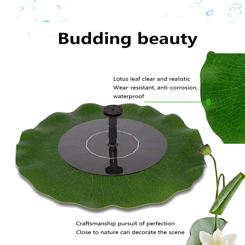 Garden Solar Fountain Floating Water Fountain Creative Solar Lotus Leaf Panel Garden Pond Water Pump Garden Decor Bird Feeder
Garden Solar Fountain Floating Water Fountain Creative Solar Lotus Leaf Panel Garden Pond Water Pump Garden Decor Bird Feeder