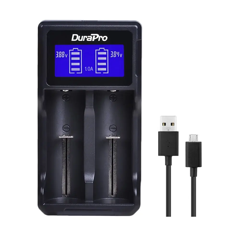 

Durapro LCD USB Dual Battery Charger for 26650 22650 18650 18490 18350 17670 17500 16340 (RCR123) 14500 10440 A AA AAA Li-ion