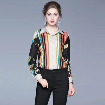 Elegant Striped Print Women Shirts Tops Spring Summer Fashion Womens Tops and Blouses Long Sleeve Office Lady Work Clothes 
Elegant Striped Print Women Shirts Tops Spring Summer Fashion Womens Tops and Blouses Long Sleeve Office Lady Work Clothes