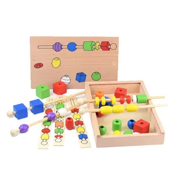 Montessori Intelligence Wooden Beaded String Puzzle Box Children Early Leaning Educational Color Shape Cognitive Toys
Montessori Intelligence Wooden Beaded String Puzzle Box Children Early Leaning Educational Color Shape Cognitive Toys