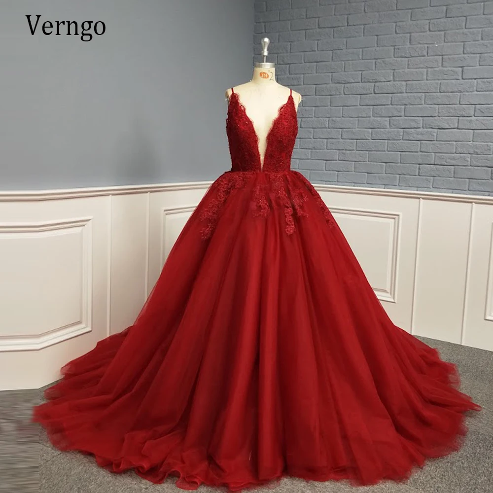 Verngo Red A line Long Evening Dresses 2021 Real Sample Lace Applique Spaghetti Straps Tulle Celebrity Dress For Engagement
Verngo Red A line Long Evening Dresses 2021 Real Sample Lace Applique Spaghetti Straps Tulle Celebrity Dress For Engagement