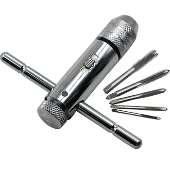 T-Handle Ratchet Tap Wrench Adjustable Tap Wrench With M3-M8 Machine Screw Thread Metric Plug Tap Machinist Tool for Tap Reamer
T-Handle Ratchet Tap Wrench Adjustable Tap Wrench With M3-M8 Machine Screw Thread Metric Plug Tap Machinist Tool for Tap Reamer
