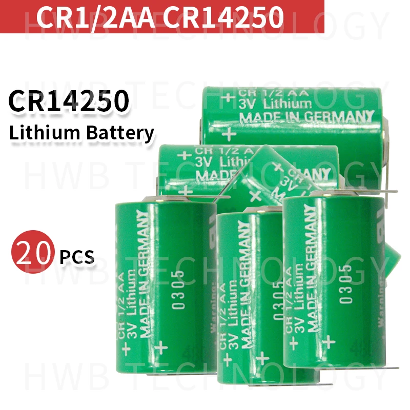 20X 100% оригинальный новый CR1/2AA CR14250 3V 950mAh PLC CNC литий-ионный аккумулятор с контактами