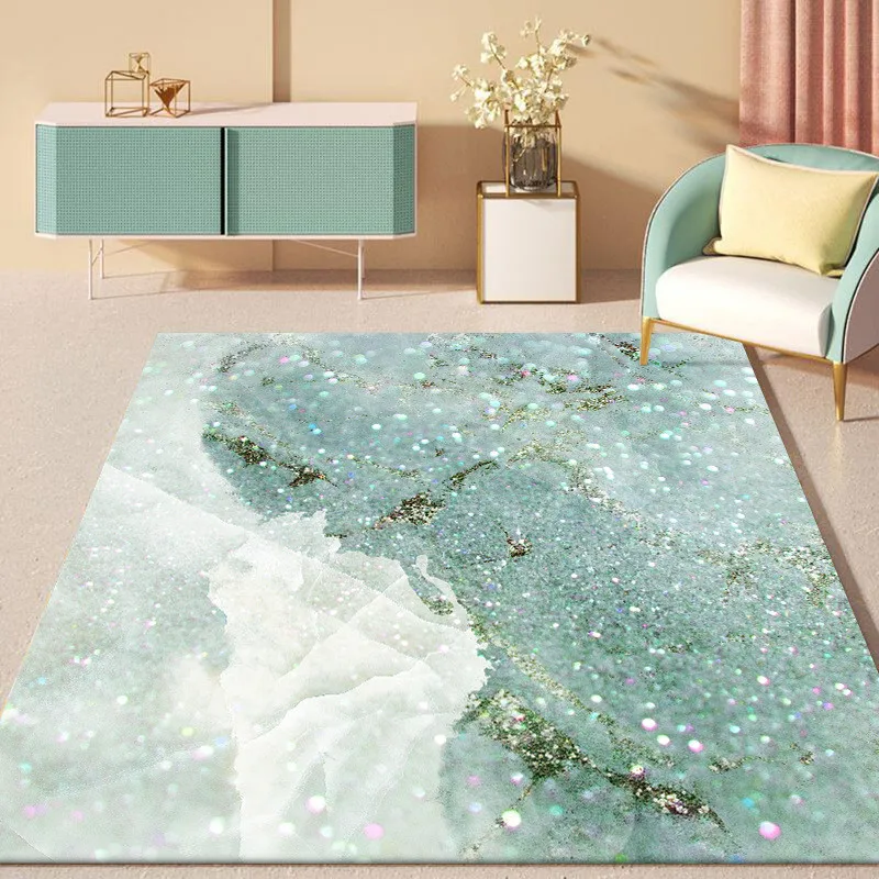 

Fashion Aesthetic Rug Marble Jade Pattern Fresh Mint Green Living Room Bedroom Carpet Kitchen Bathroom Floor Mat Bed Blanket
