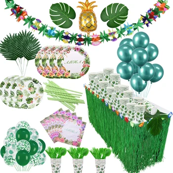 Hawaiian Party Decor Flamingo Theme Tableware Set Pineapple Palm LeavesBalloons Bunting For Birthday Wedding Party Deco Supplies
Hawaiian Party Decor Flamingo Theme Tableware Set Pineapple Palm LeavesBalloons Bunting For Birthday Wedding Party Deco Supplies