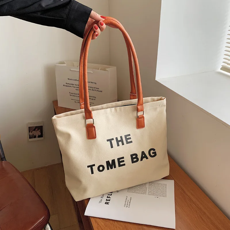 Женская Холщовая Сумка-тоут с буквенным принтом, осень 2021 
Женская Холщовая Сумка-тоут с буквенным принтом, осень 2021