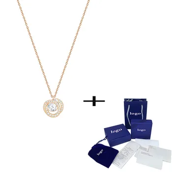 SWA Delicate Spiral Crystal Pendant Clavicle Chain Rose Gold Ladies Necklace Send Girlfriend Anniversary Romantic Jewelry Gift
SWA Delicate Spiral Crystal Pendant Clavicle Chain Rose Gold Ladies Necklace Send Girlfriend Anniversary Romantic Jewelry Gift