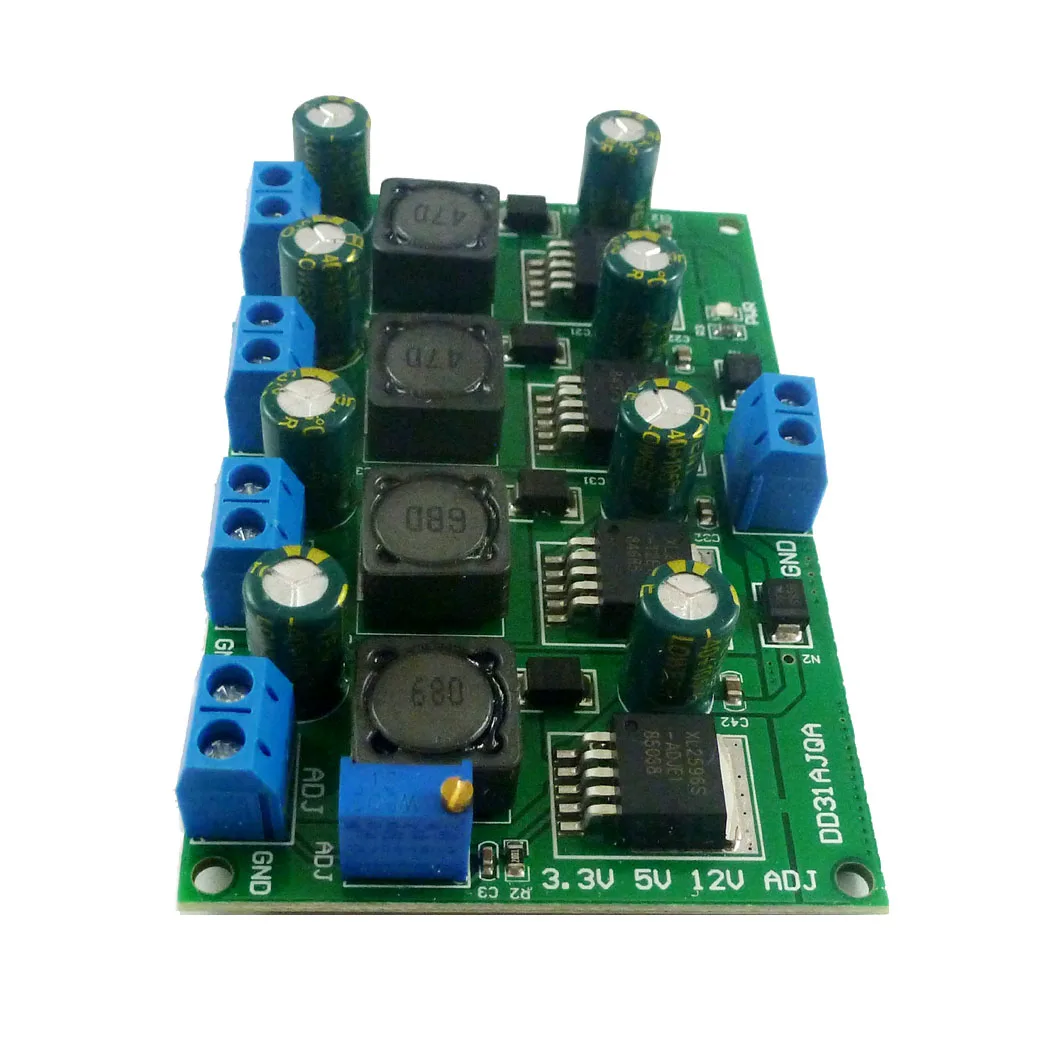 

3A 4CH 4.5-30V to 3.3V 5V 12V DC DC Step-Down Buck Converter Module LM2596 AMS1117 7805 7812 MP2307 MP1584