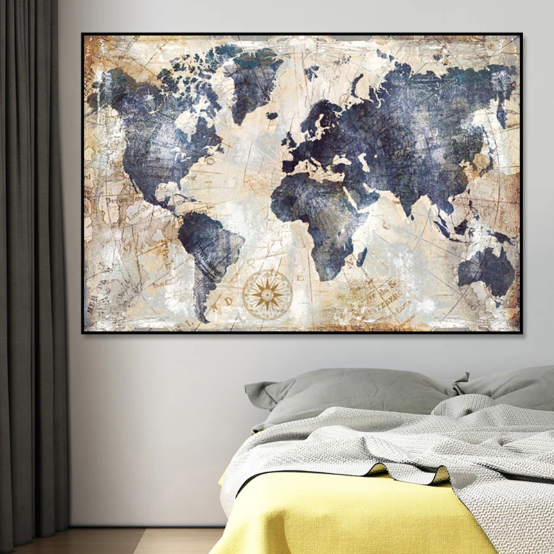 Abstract World Map Paintings on Canvas Wall Art Posters and Prints Scandinavian Cuadros Watercolor Maps for Living Room Decor
Abstract World Map Paintings on Canvas Wall Art Posters and Prints Scandinavian Cuadros Watercolor Maps for Living Room Decor