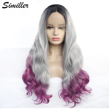 Similler Black Ombre Gray Purple Hair Natural Wave Hand Tied Perruque Synthetic Lace Front Wig For Women Party Cosplay 3 Tones
Similler Black Ombre Gray Purple Hair Natural Wave Hand Tied Perruque Synthetic Lace Front Wig For Women Party Cosplay 3 Tones