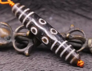 Magic Power Tibetan Old Agate 7 Eye 8 Line Long dZi Bead Amulet Totem Pendant 4A LKbrother Sauces Top Quality 
Magic Power Tibetan Old Agate 7 Eye 8 Line Long dZi Bead Amulet Totem Pendant 4A LKbrother Sauces Top Quality