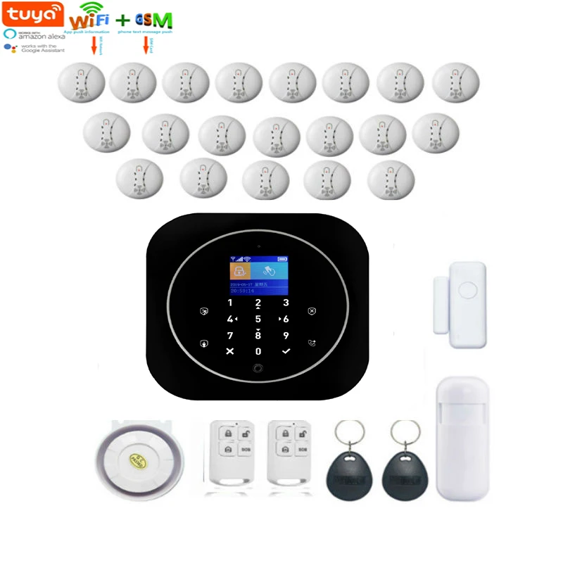Yobang Se Tuya APP Control WIFI GSM Alarm system Smoke Fire Alarm Sensor Wireless Home security GSM alarm system Work With Alexa
Yobang Se Tuya APP Control WIFI GSM Alarm system Smoke Fire Alarm Sensor Wireless Home security GSM alarm system Work With Alexa