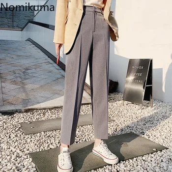 Nomikuma Spring Fashion Wide Leg Suit Pants Solid Color High Waist Stright Loose Ankle Length Trousers Women 2020 New 3a018
Nomikuma Spring Fashion Wide Leg Suit Pants Solid Color High Waist Stright Loose Ankle Length Trousers Women 2020 New 3a018