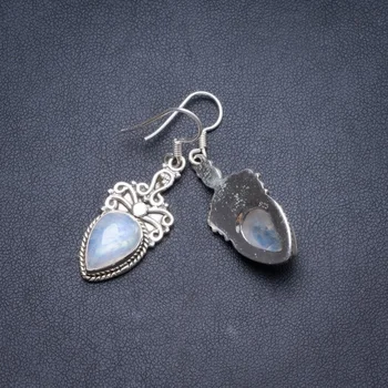 Natural Rainbow Moonstone Handmade Unique 925 Sterling Silver Earrings 1.5" Y2654
Natural Rainbow Moonstone Handmade Unique 925 Sterling Silver Earrings 1.5" Y2654