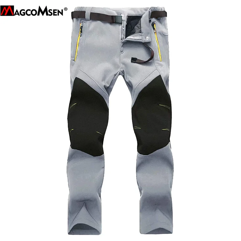 MAGCOMSEN Quick Dry Pants Man Casual Summer Breathable Trousers Waterproof Male Winter Thick Warm Fleece Military | Мужская одежда